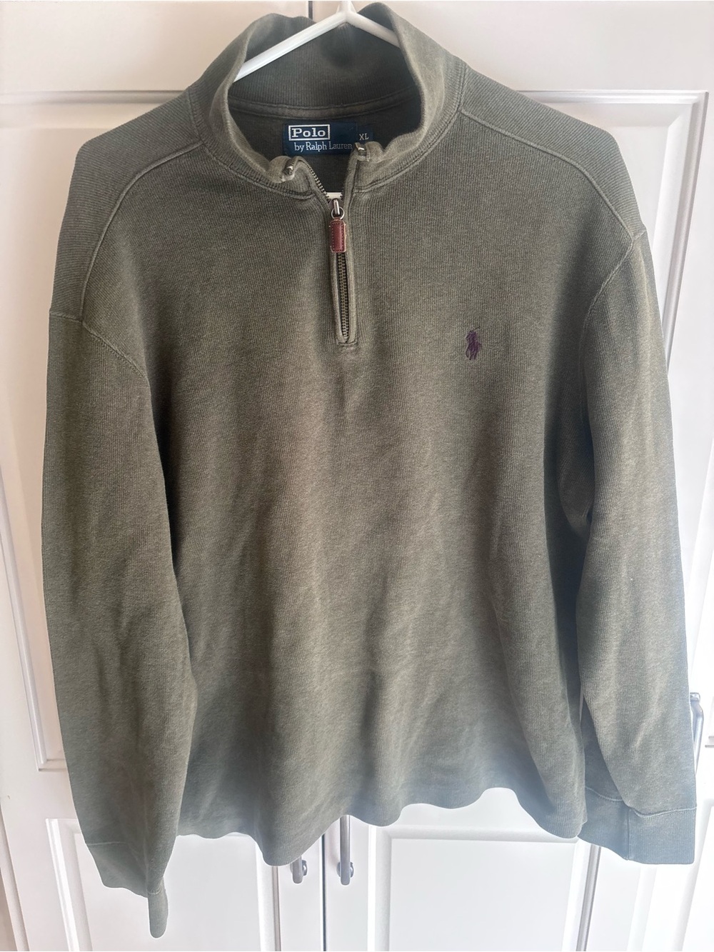 Polo by Ralph Lauren Olive Quarter-Zip Sweater - Men xl